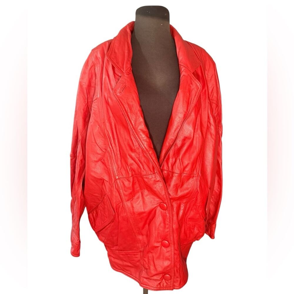 Vtg Leather Oversized Statement Wilsons Leather Coat Womens Sz M Edgy Maximalist